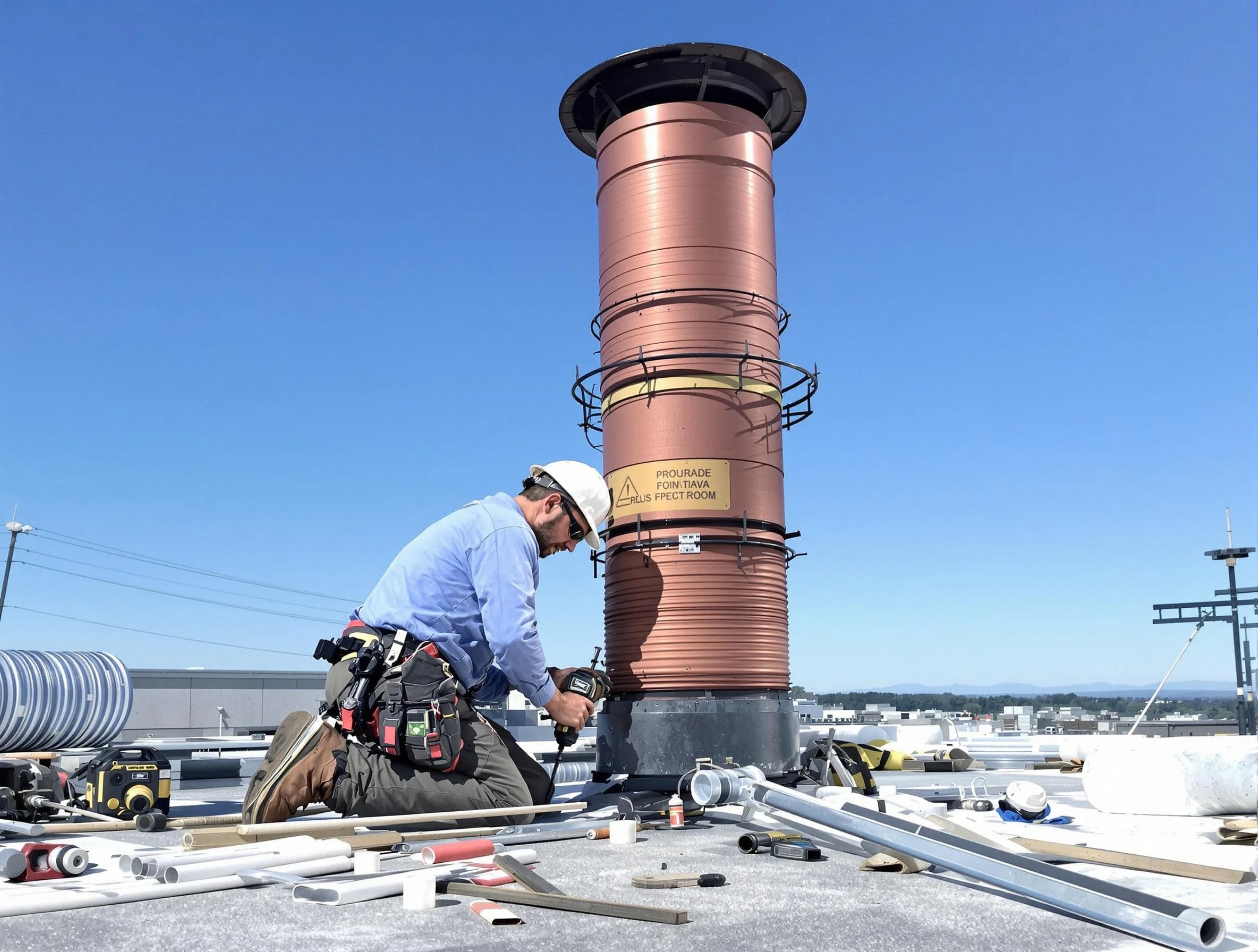 Installed chimney liner by Falmouth Chimney Sweep in Falmouth, VA