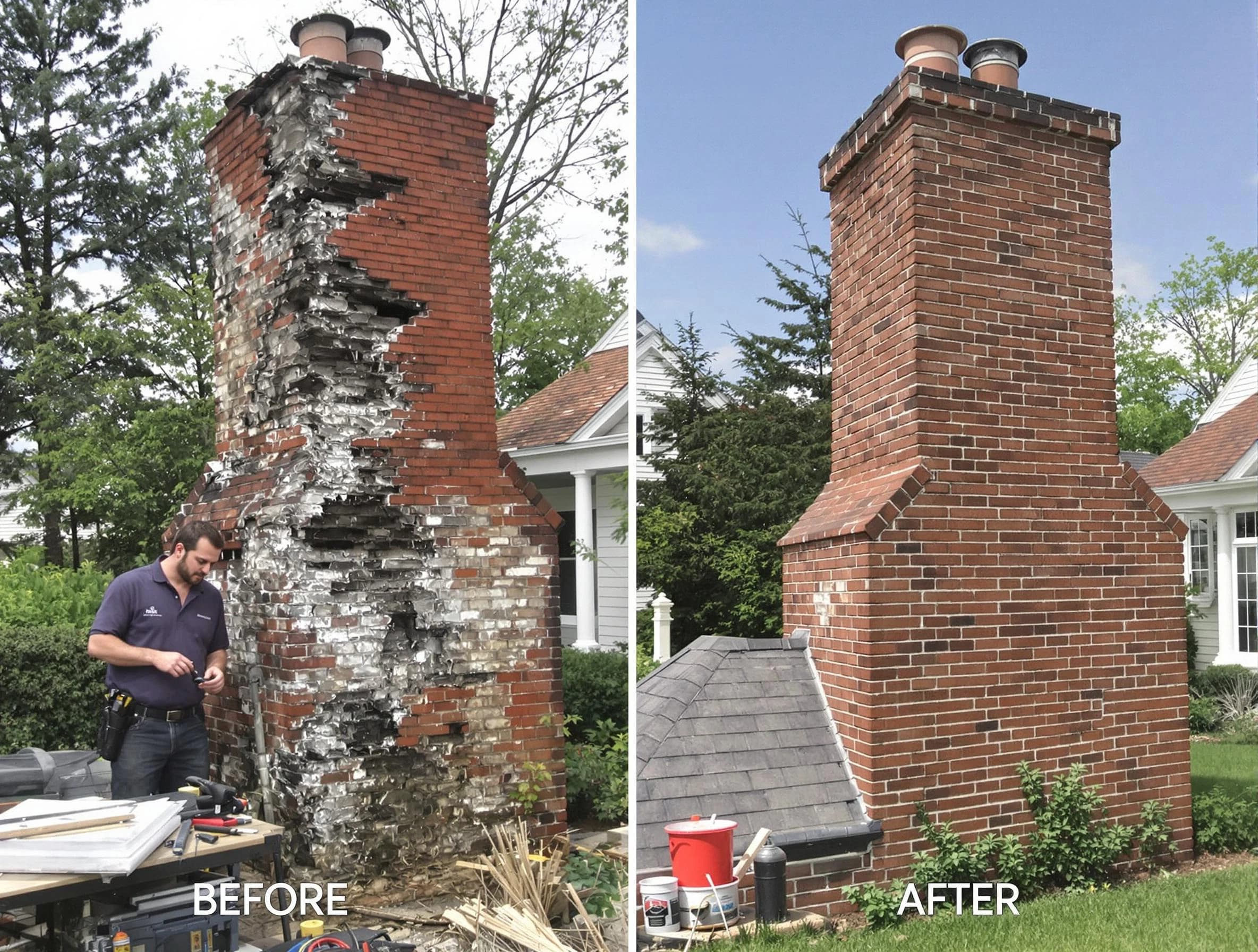 Falmouth Chimney Sweep performing a full chimney restoration in Falmouth, VA