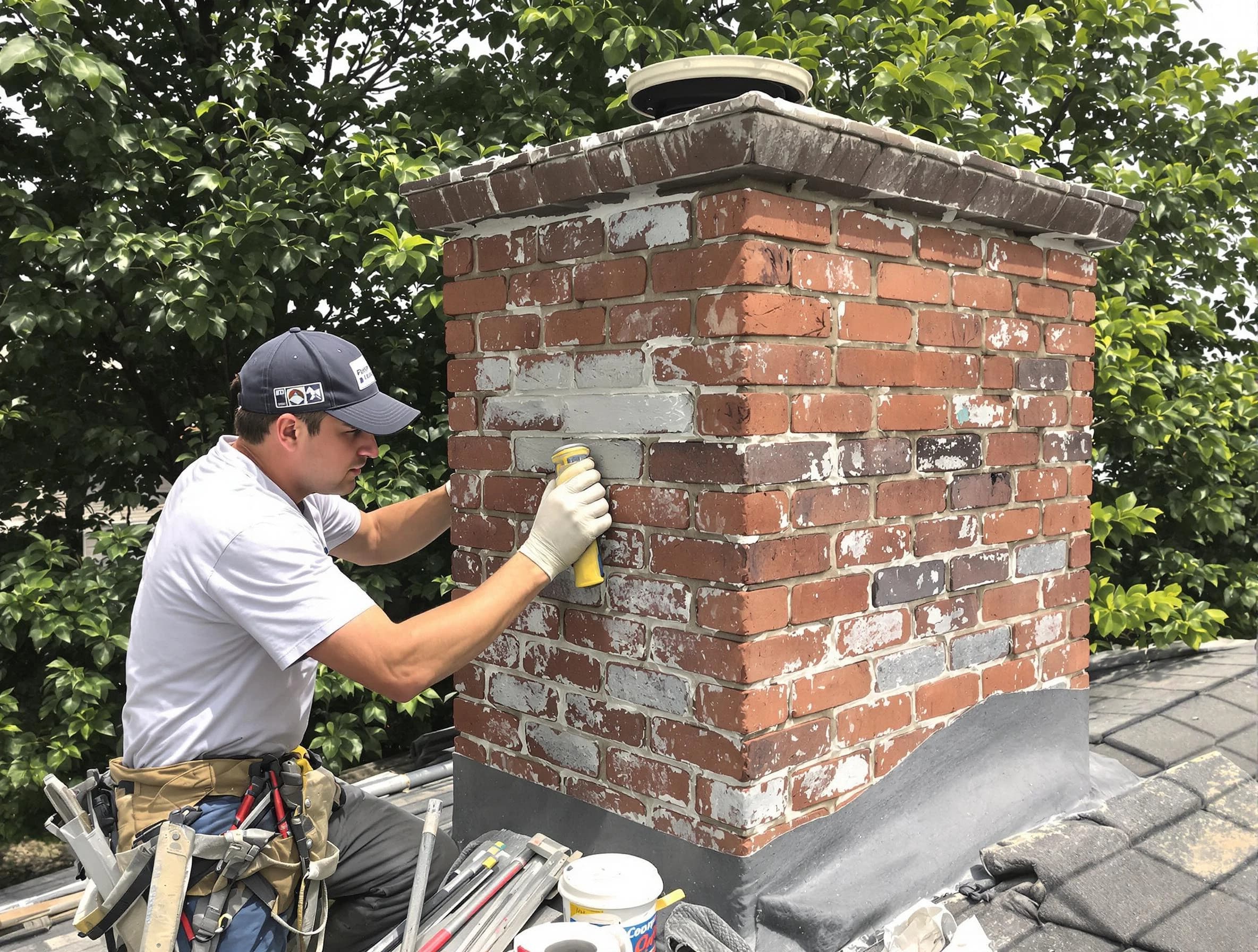 Falmouth Chimney Sweep restoring an aging chimney in Falmouth, VA