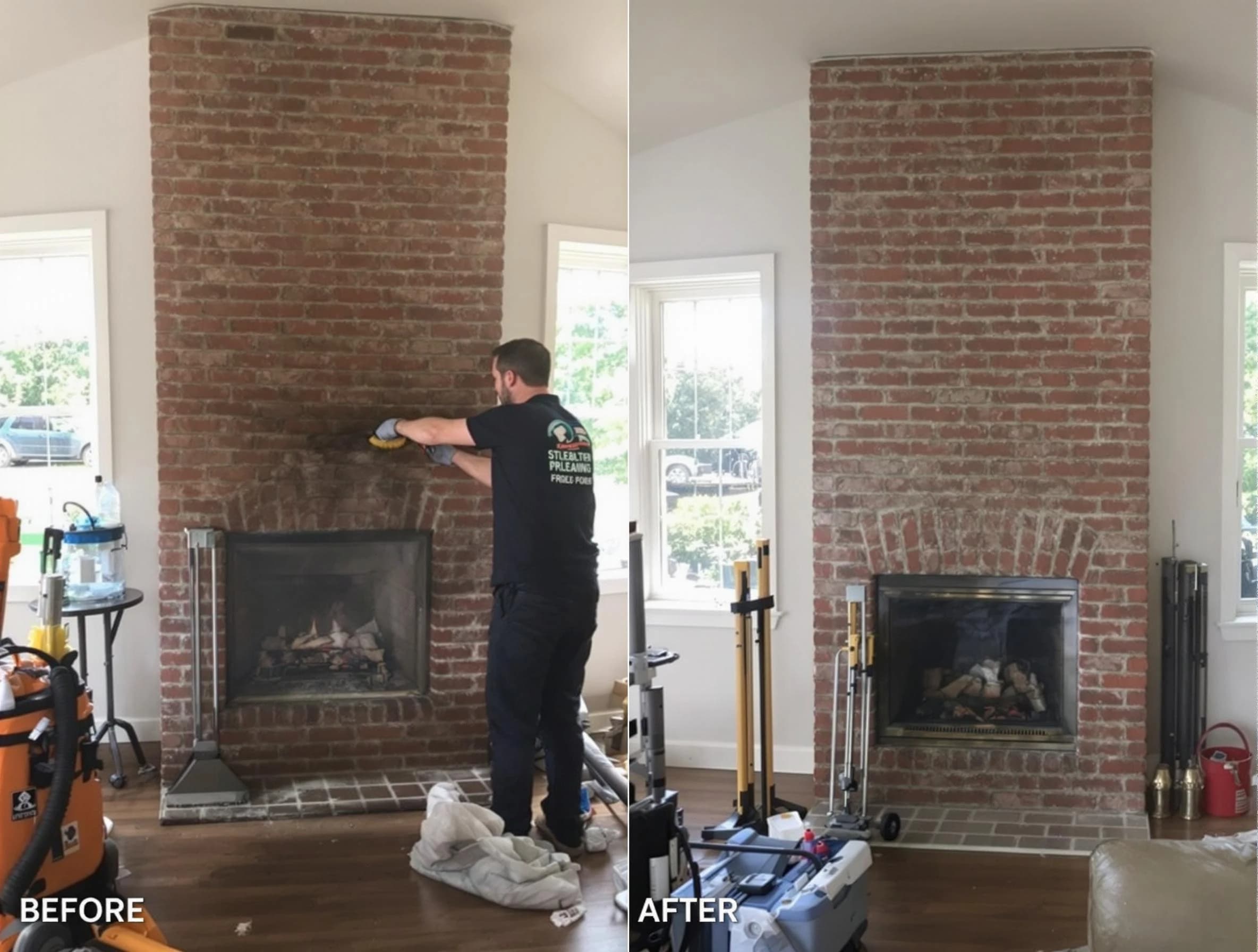 Finished chimney sweeping service by Falmouth Chimney Sweep in Falmouth, VA