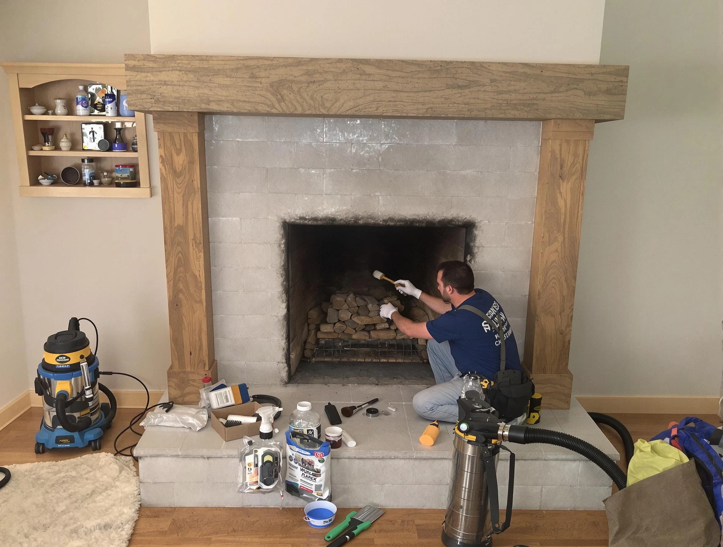 Detailed creosote removal process by Falmouth Chimney Sweep in Falmouth, VA