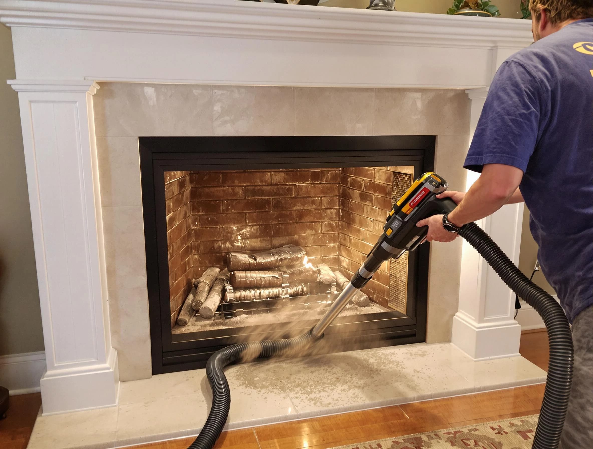 Fireplace cleaning performed by Falmouth Chimney Sweep in Falmouth, VA