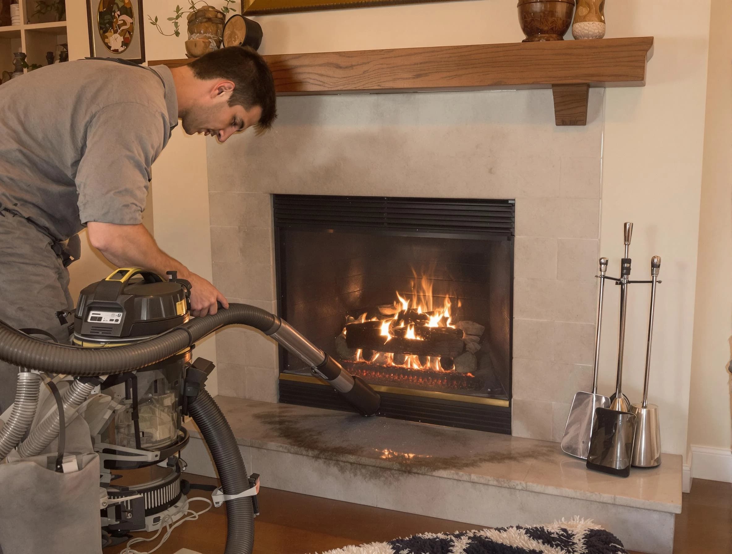 Routine fireplace upkeep by Falmouth Chimney Sweep in Falmouth, VA