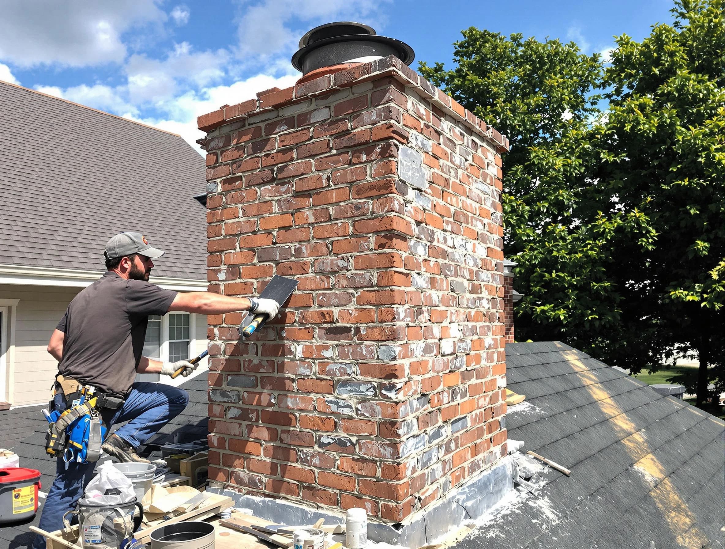 Completed chimney rebuild by Falmouth Chimney Sweep in Falmouth, VA