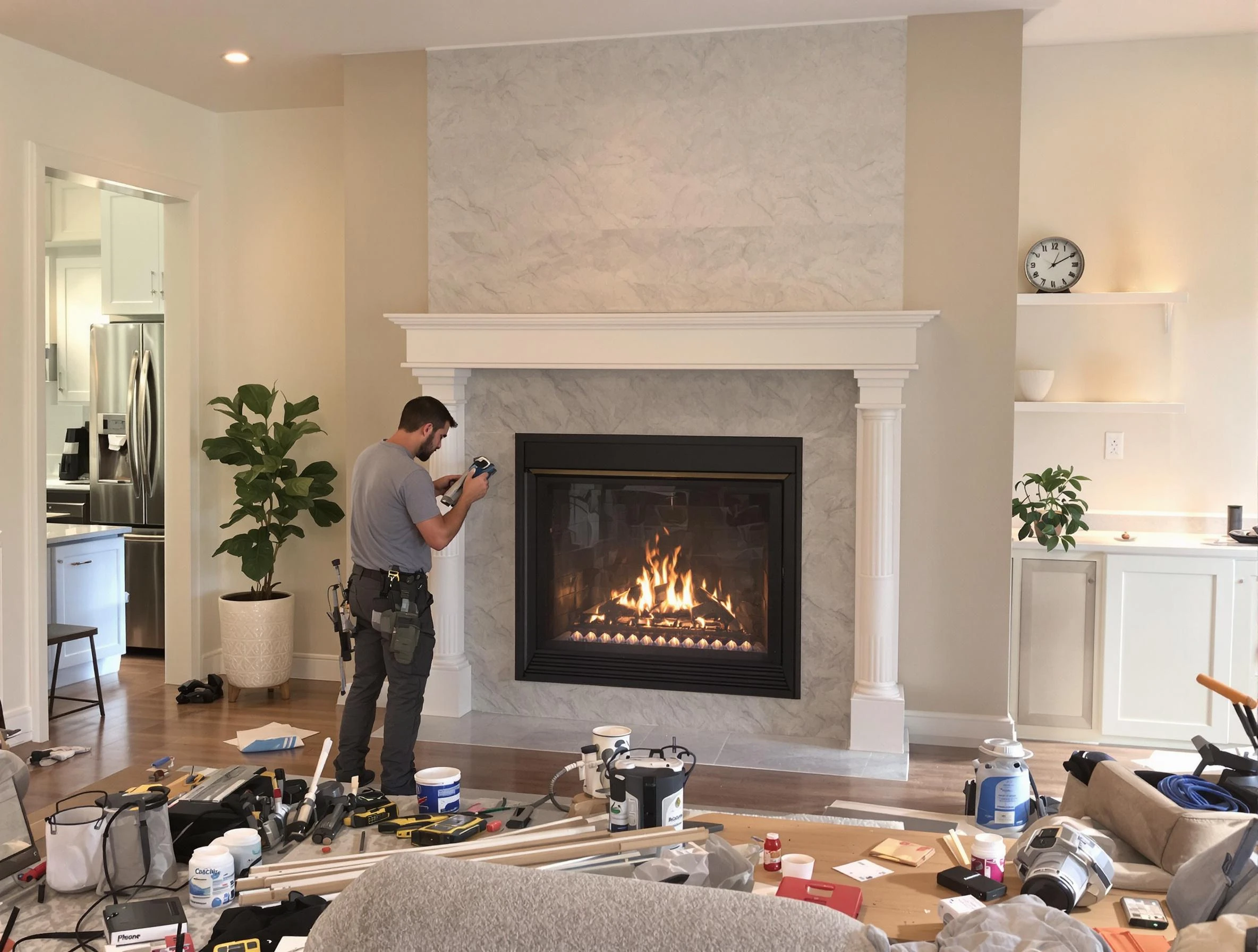Newly installed fireplace by Falmouth Chimney Sweep in Falmouth, VA