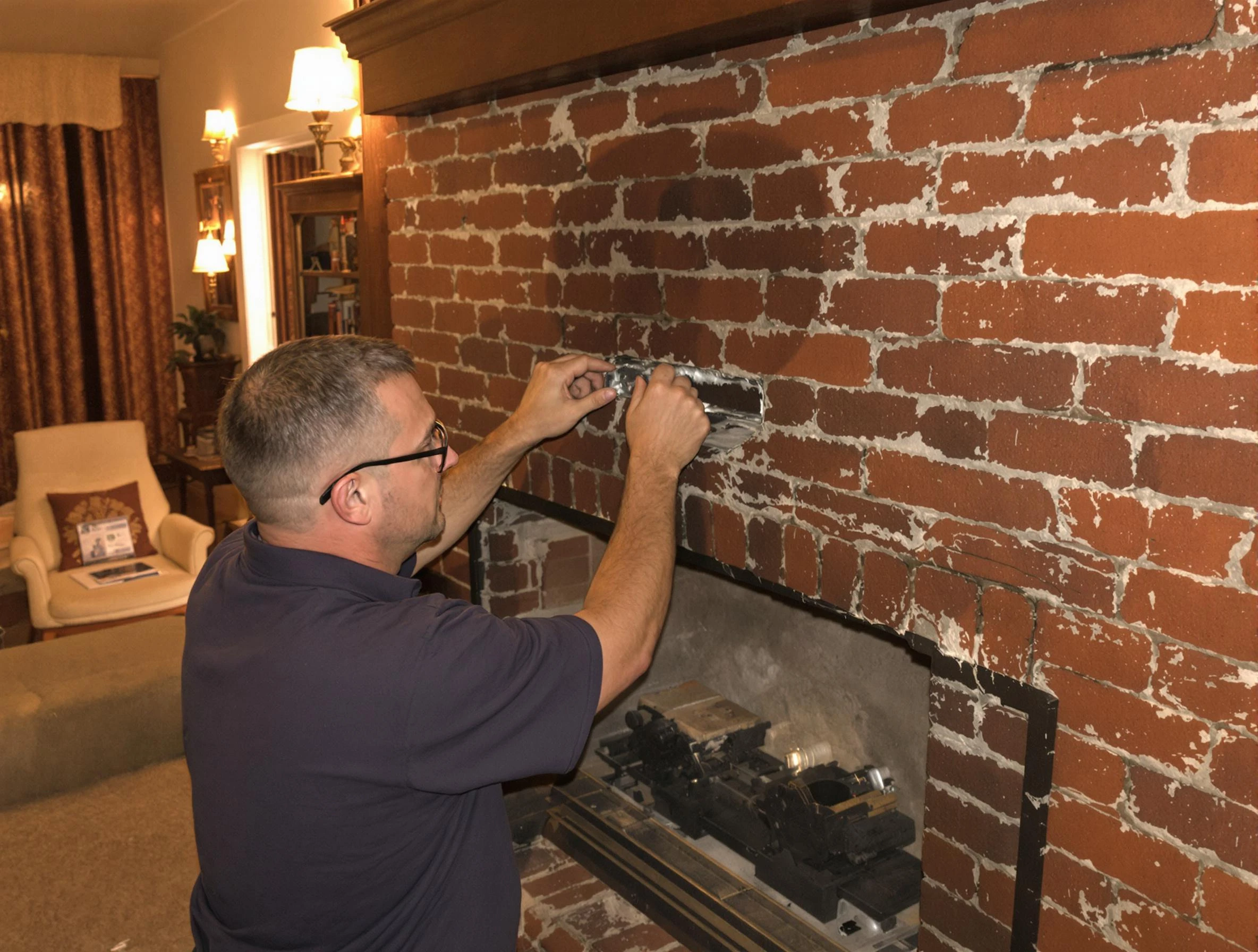 Falmouth Chimney Sweep expert fixing a fireplace in Falmouth, VA