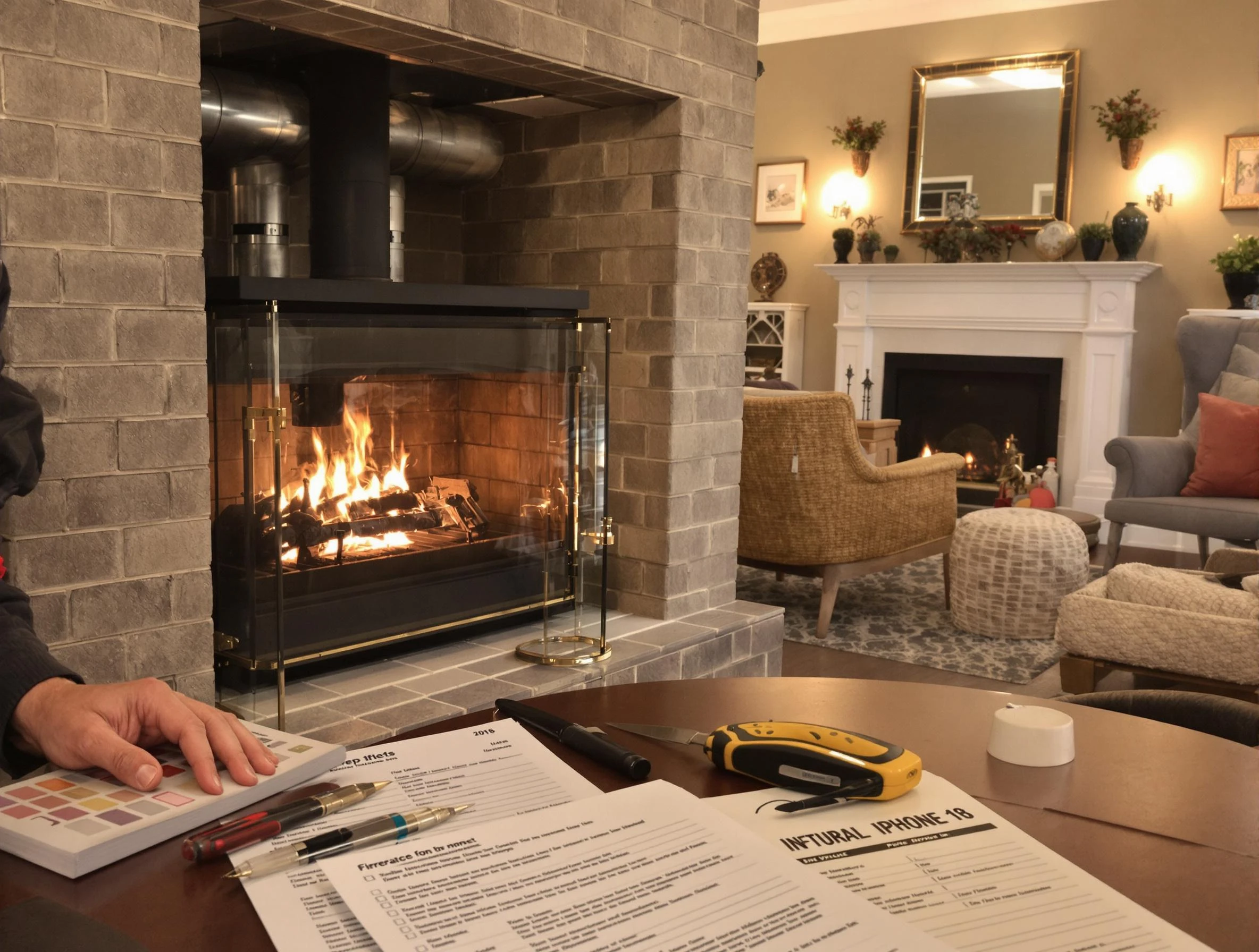 Falmouth Chimney Sweep verifying fireplace safety measures in Falmouth, VA